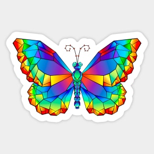 Rainbow Polygonal Butterfly Sticker